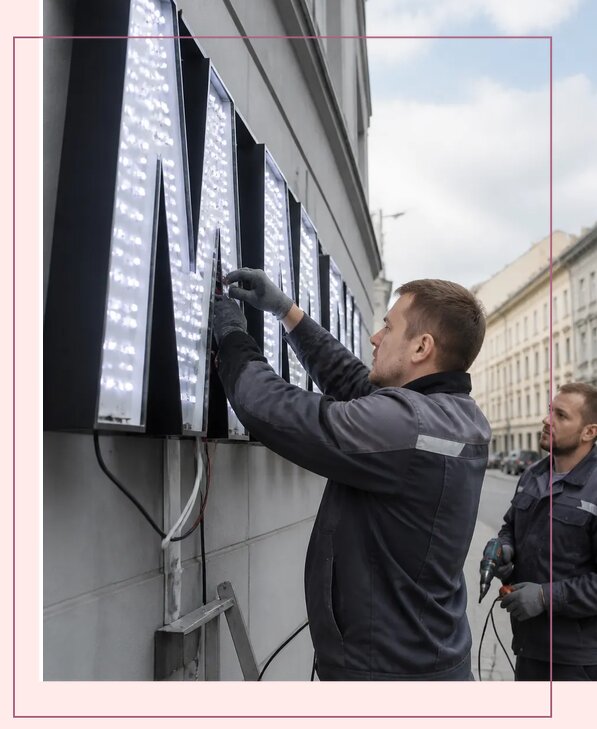 Изготовление и монтаж светодиодных LED вывесок в Бийске