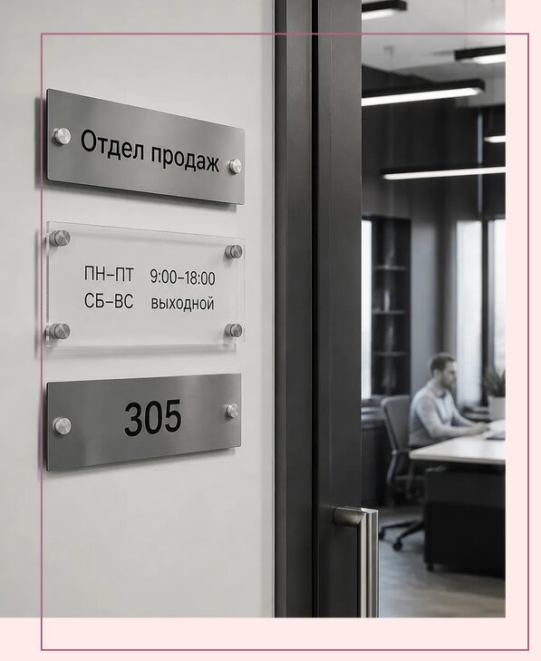 Офисные таблички на дверь в Бийске по цене от 5090 р. | Аванза-Бск